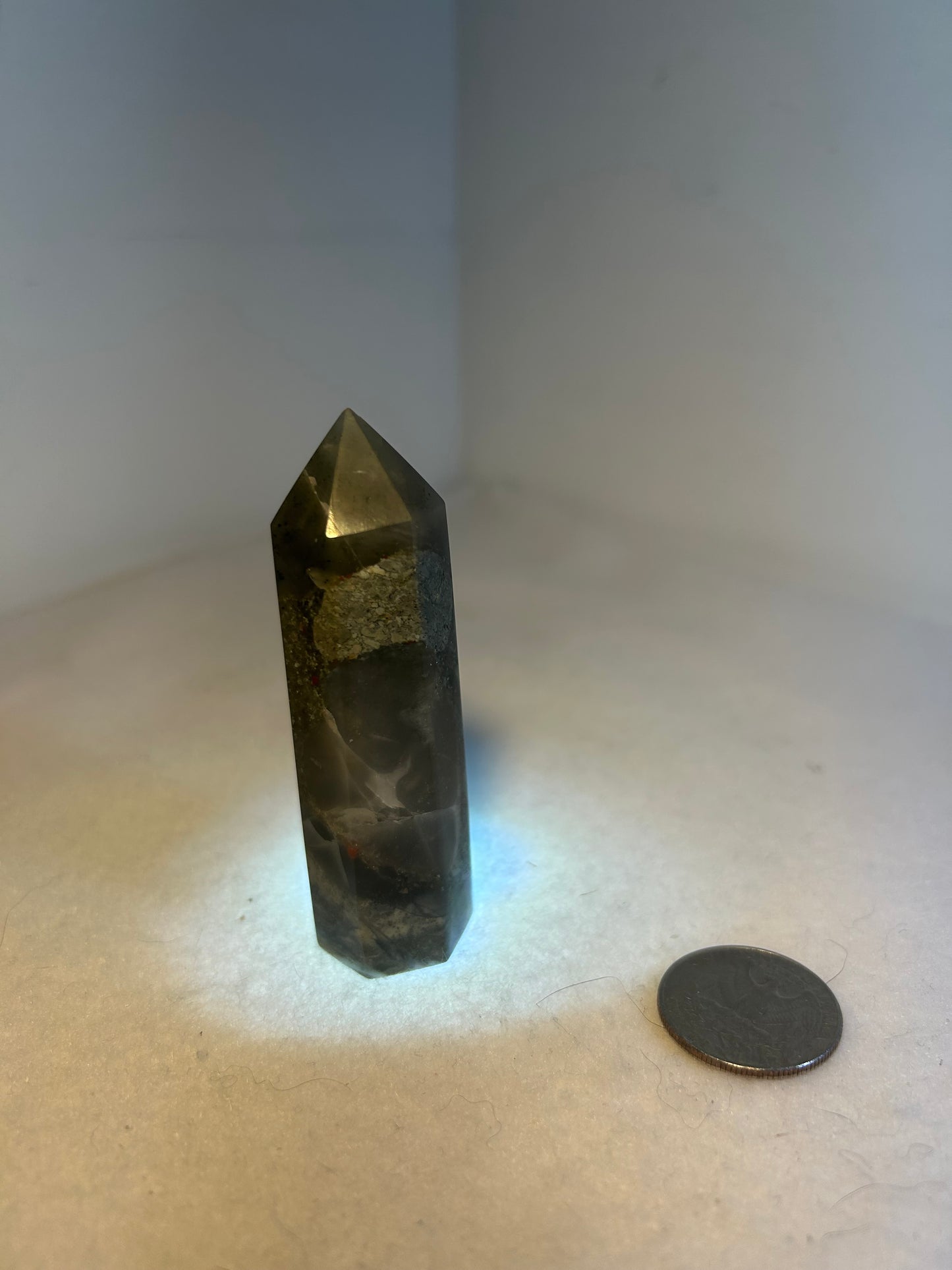 AFRICAN BLOODSTONE TOWER-abundance courage, protection