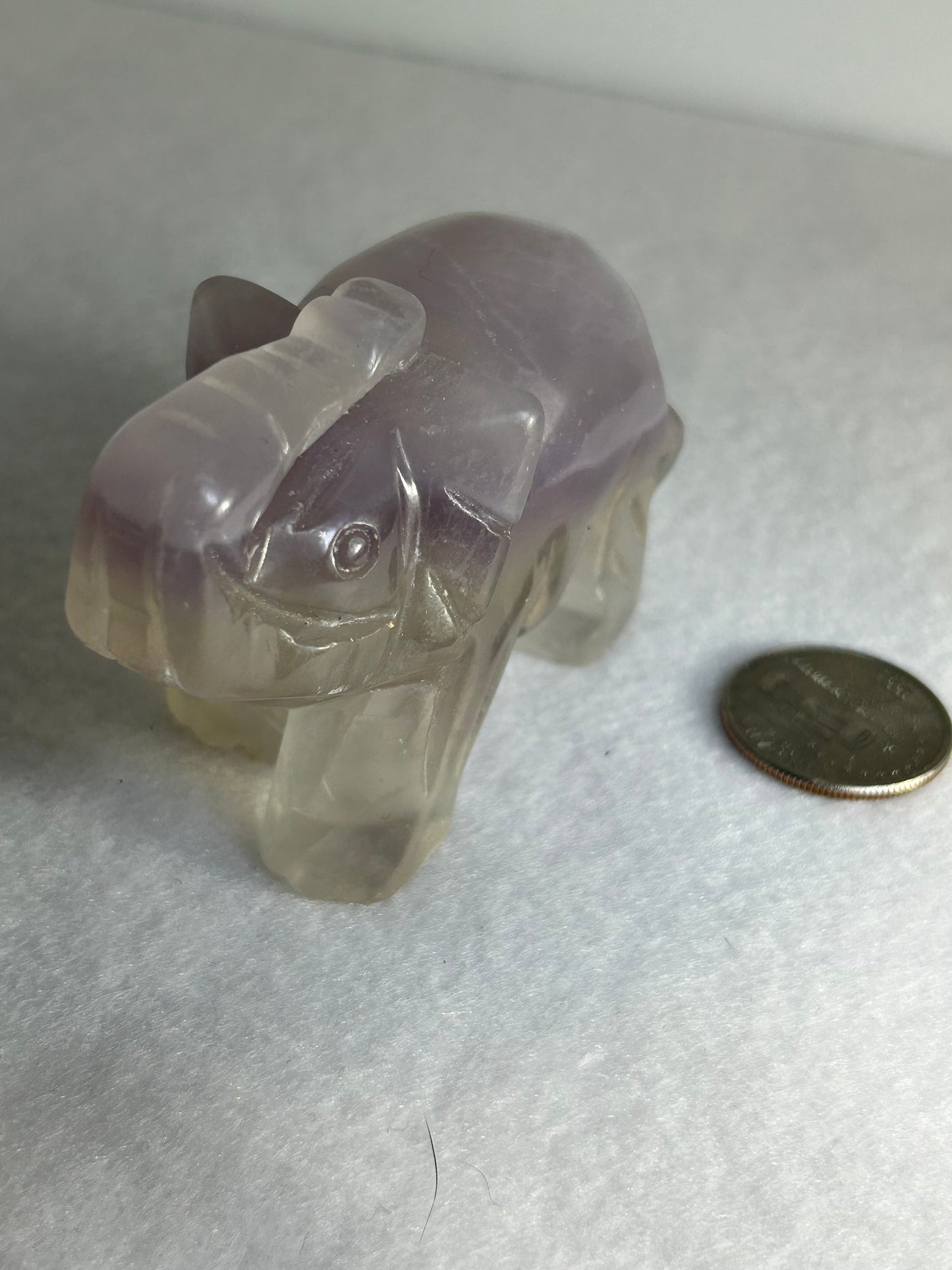 FLUORITE ELEPHANT carving-clarity, focus, growth