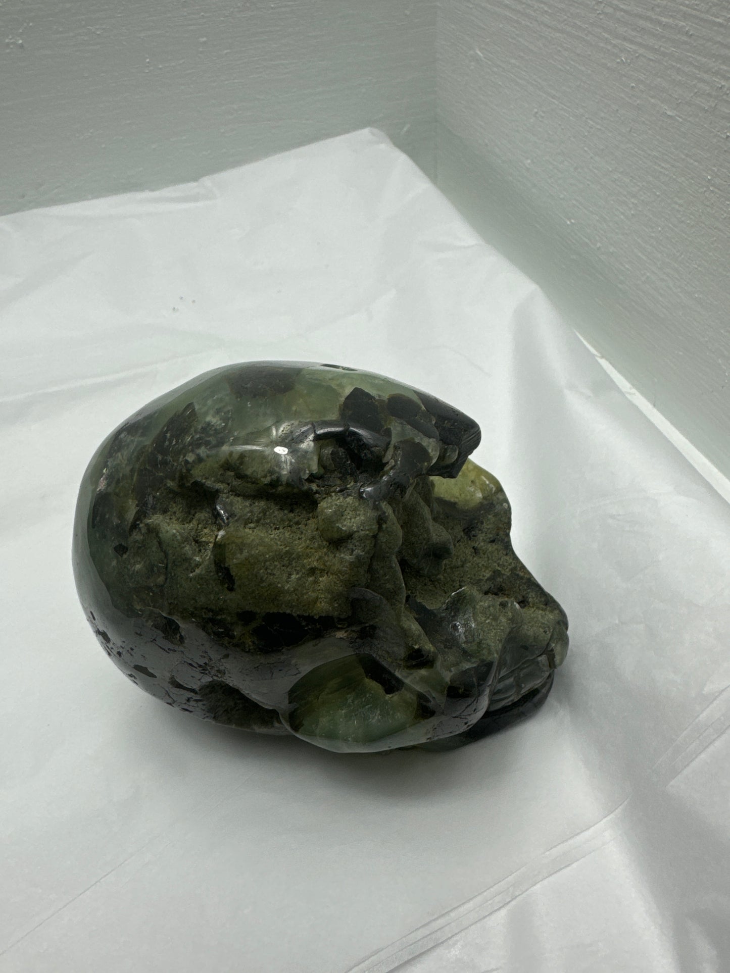 PREHNITE SKULL-Healing, Protection, Inner Peace