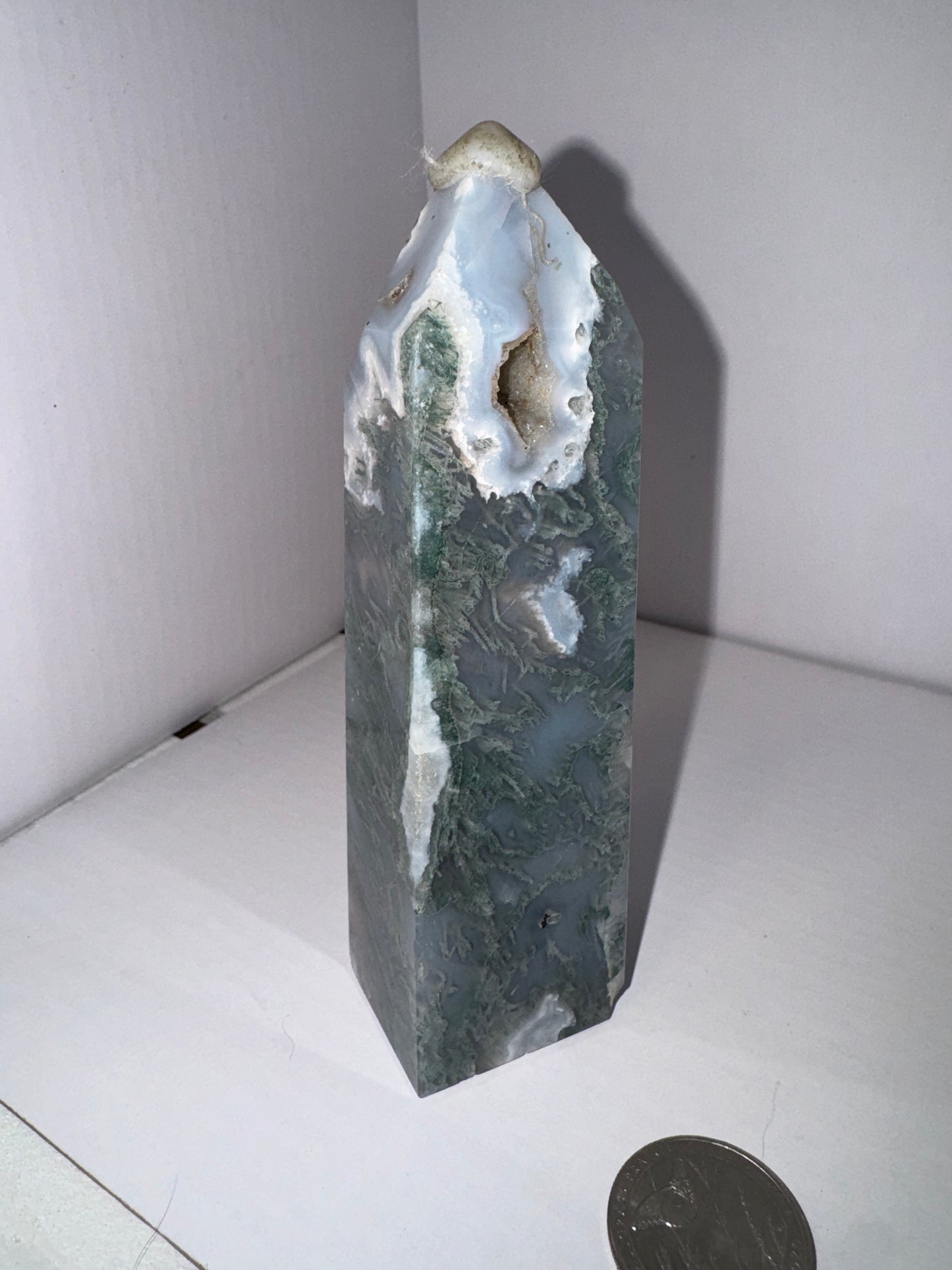MOSS AGATE TOWER towers-abundance, growth, emotional healing