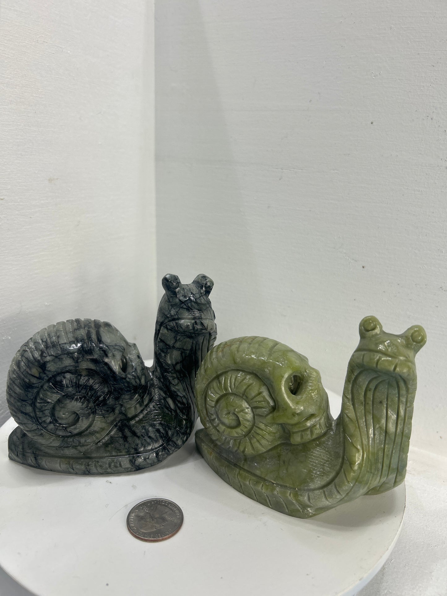 GREEN JADE SNAIL with SKULL SHELL