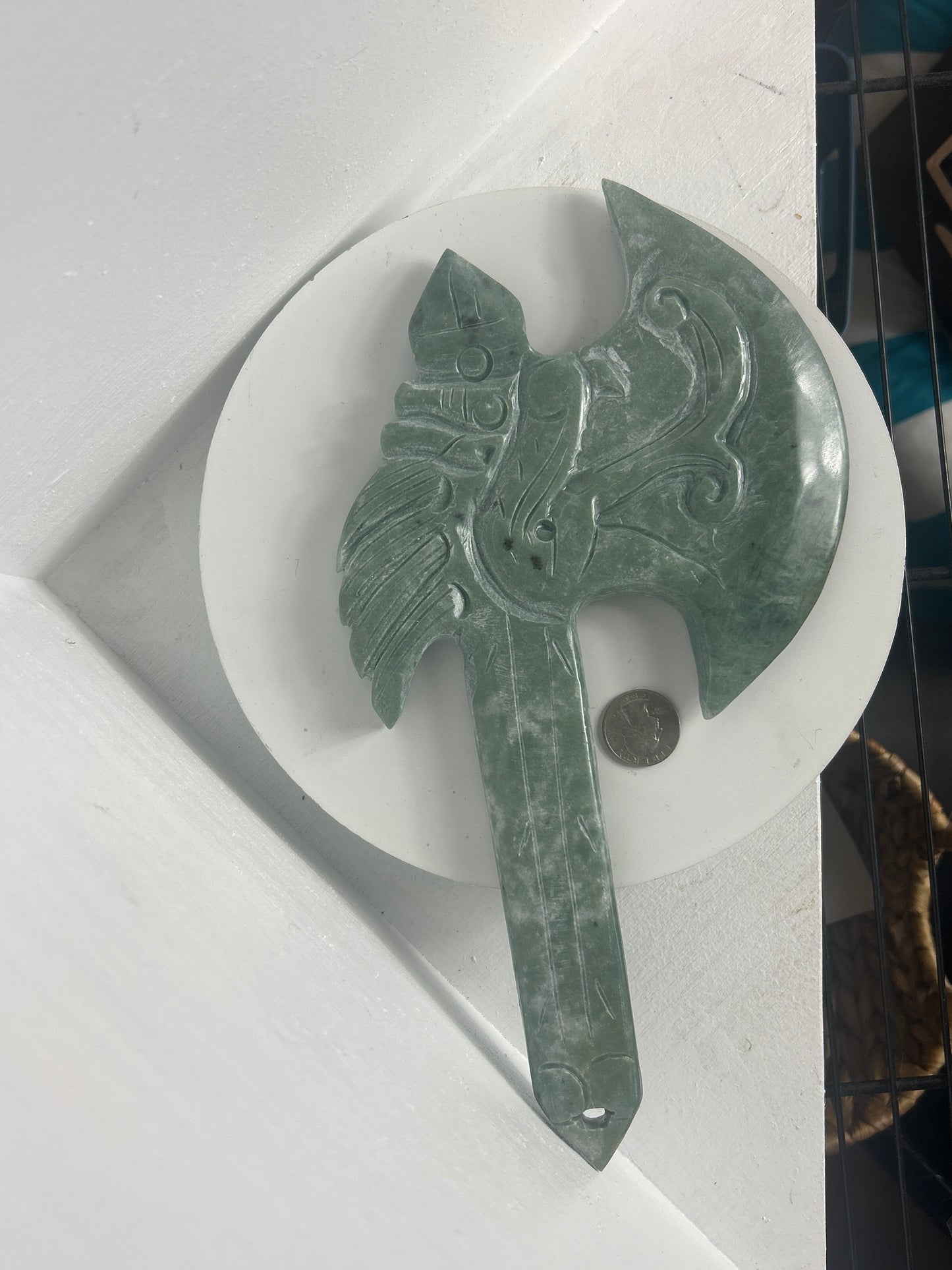 GREEN JADE AXE- Strength, Balance, Prosperity