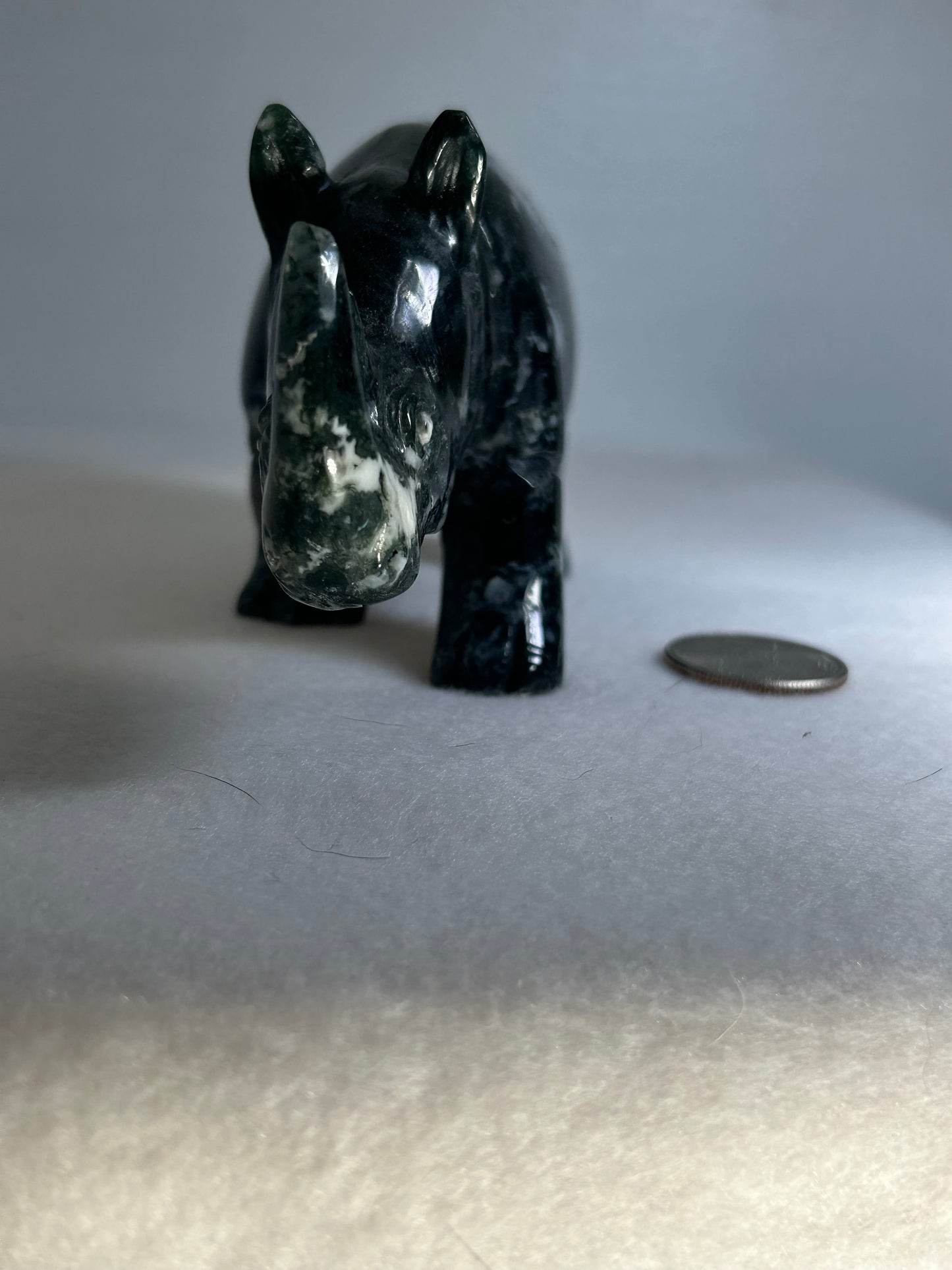 MOSS AGATE RHINO-abundance, growth, emotional healing