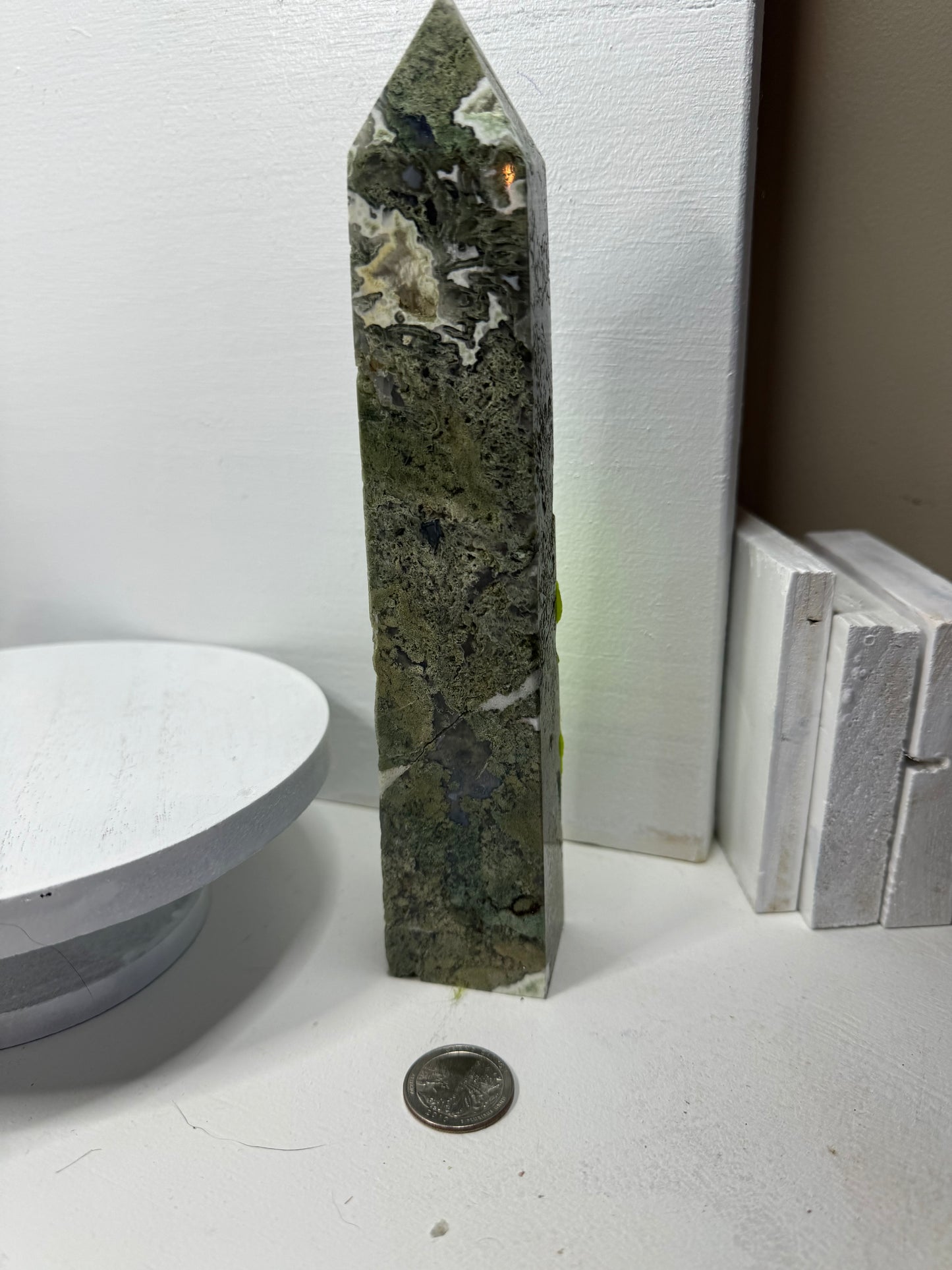 MOSS AGATE TOWER towers-abundance, growth, emotional healing