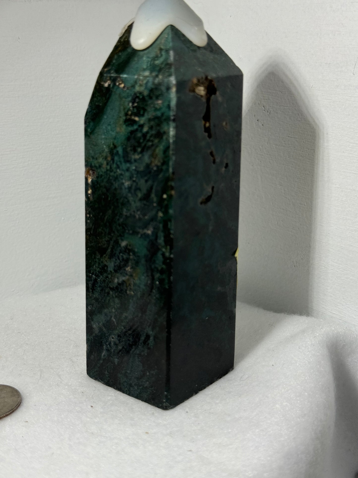 MOSS AGATE TOWER towers-abundance, growth, emotional healing