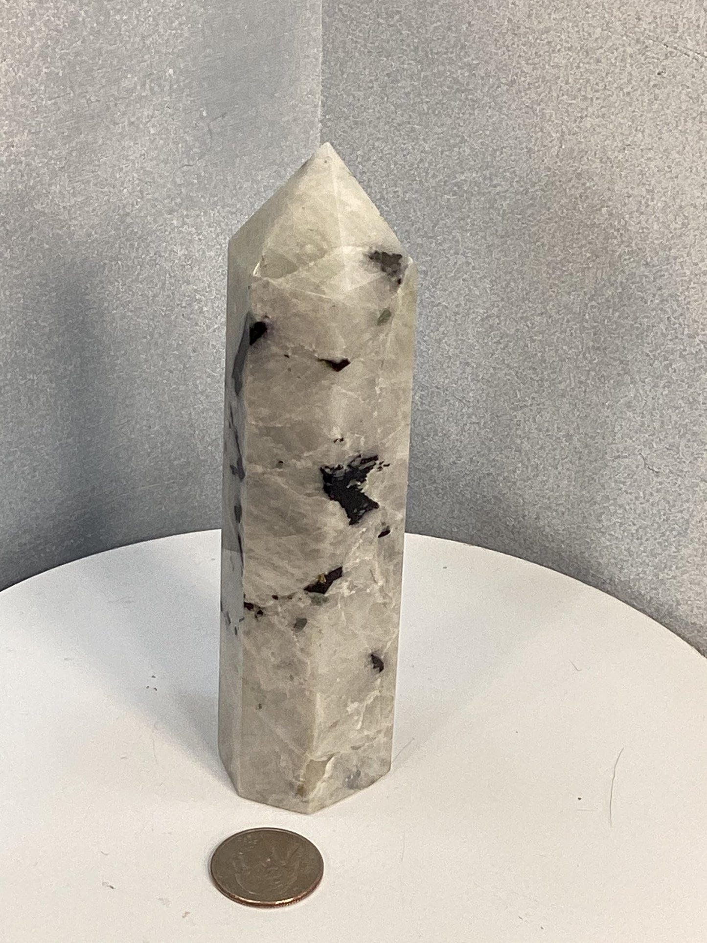 RAINBOW MOONSTONE TOWER-Intuition, Balance, and Divine Feminine Energy