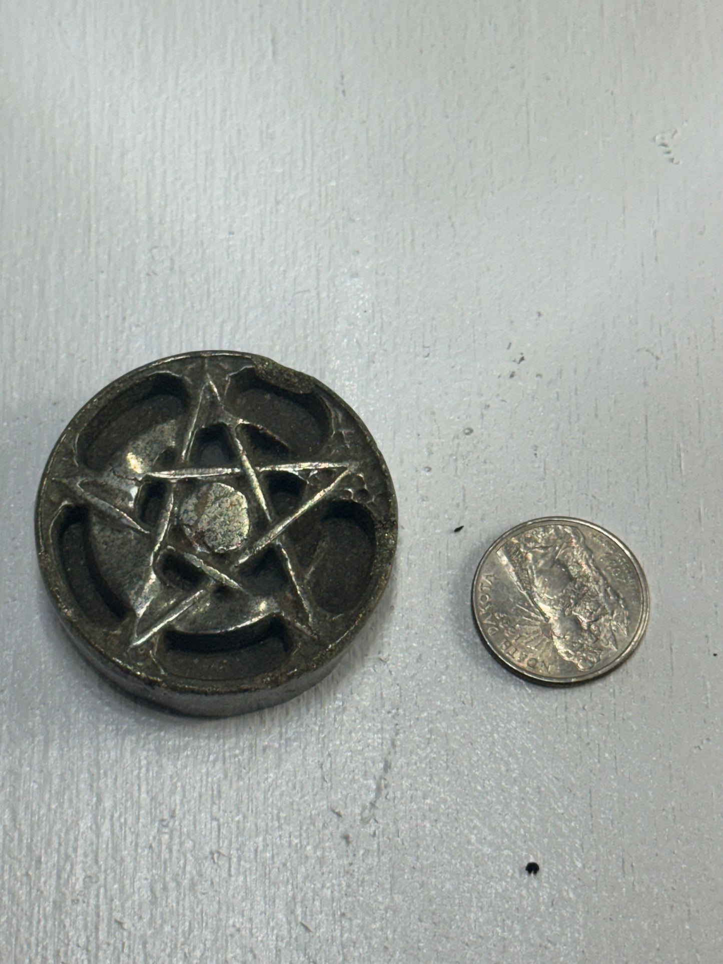 PYRITE CARVED PLATES-Abundance, Protection, Vitality
