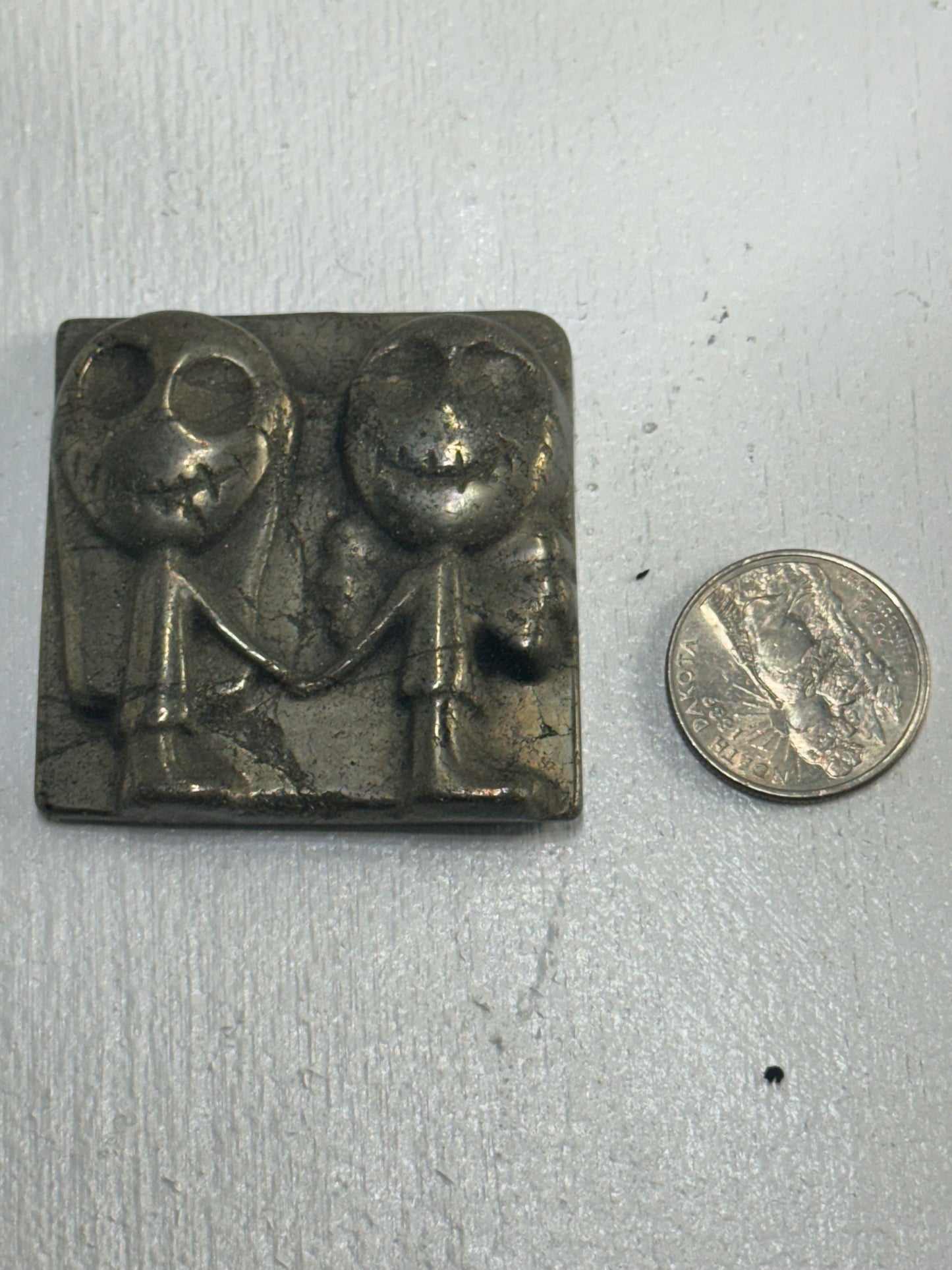 PYRITE CARVED PLATES-Abundance, Protection, Vitality