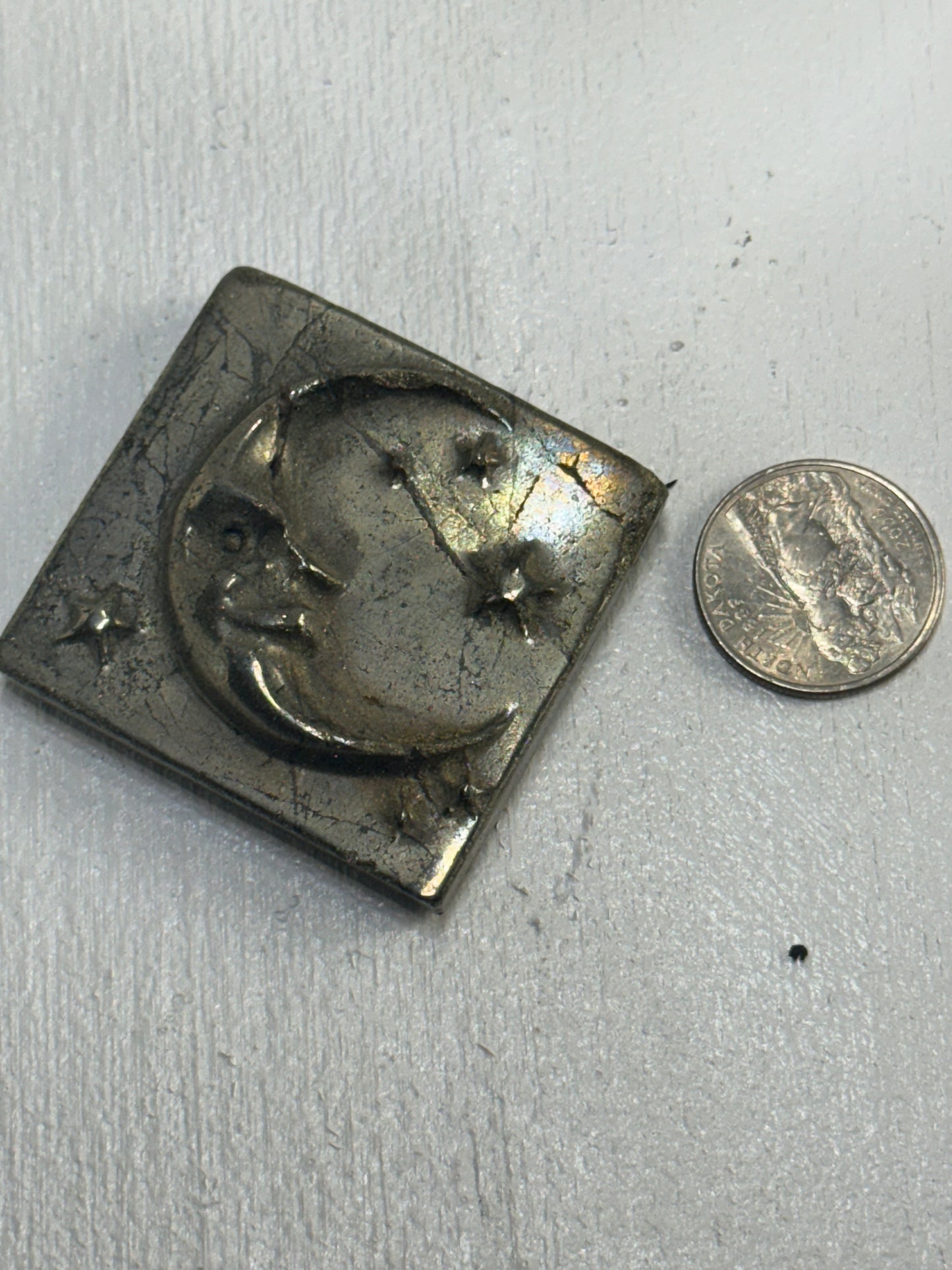 PYRITE CARVED PLATES-Abundance, Protection, Vitality