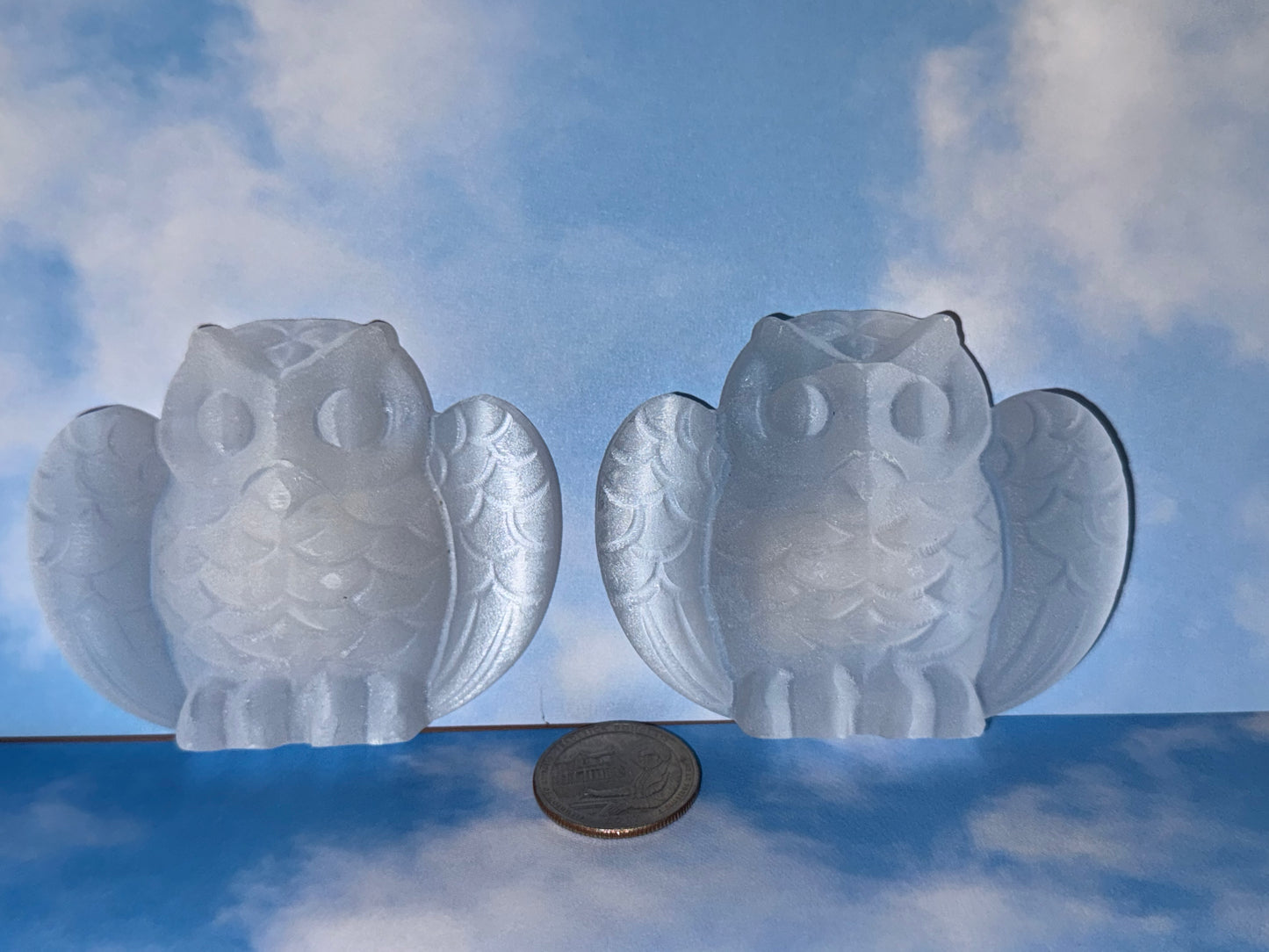 SELENITE OWLS-Wisdom, Protection, Spiritual Clarity