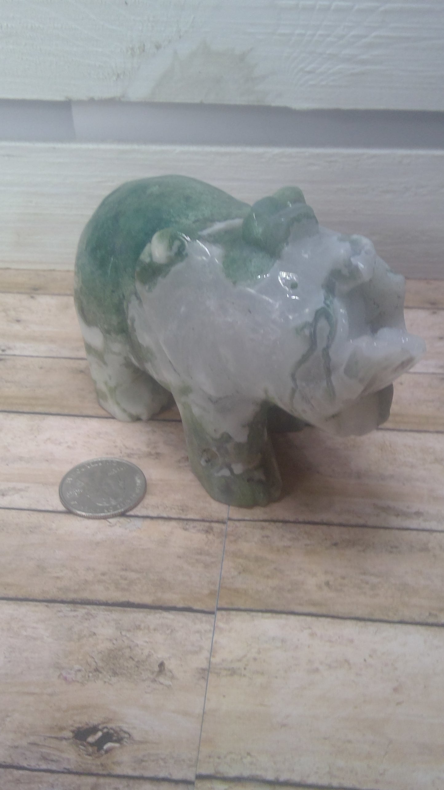 MOSS AGATE ELEPHANT - Strength, Growth, Connection to Nature