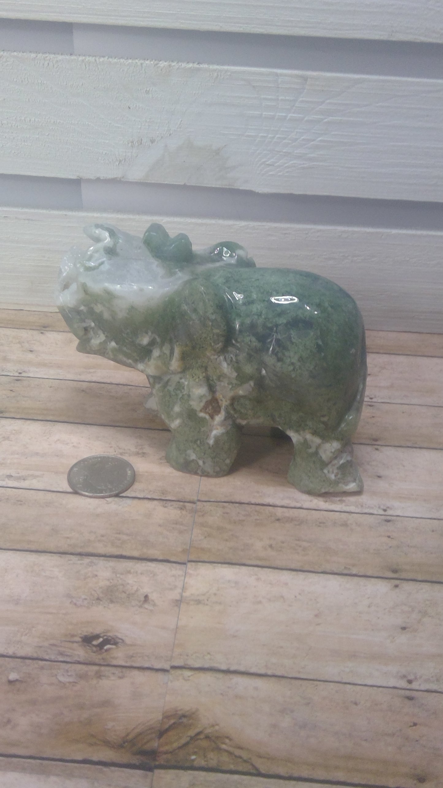 MOSS AGATE ELEPHANT - Strength, Growth, Connection to Nature