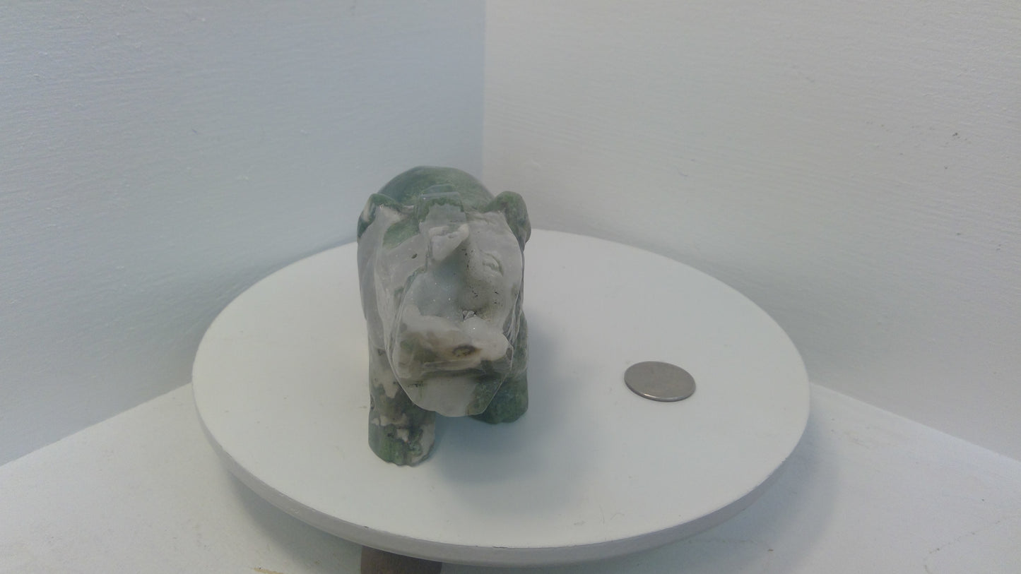 MOSS AGATE ELEPHANT - Strength, Growth, Connection to Nature