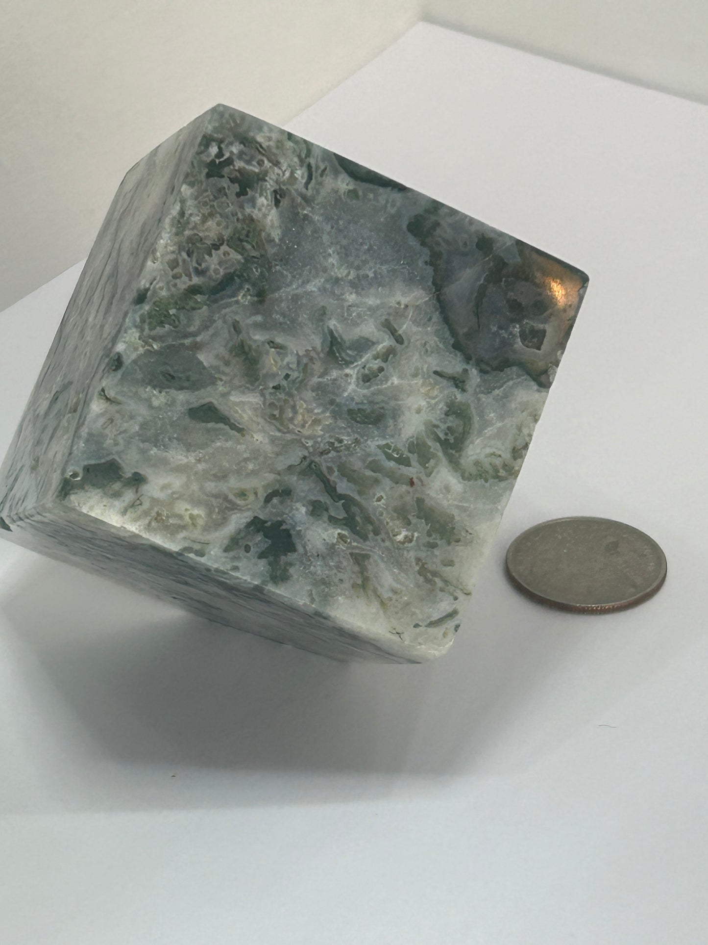 MOSS AGATE CUBE-Growth, Grounding, Connection to Nature