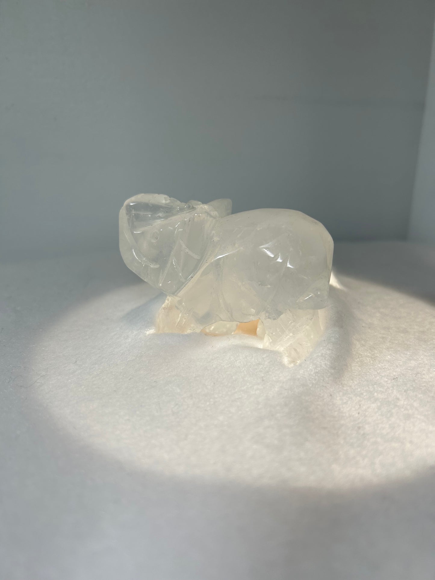 CLEAR QUARTZ ELEPHANT -healing, spirituality, enlightenment