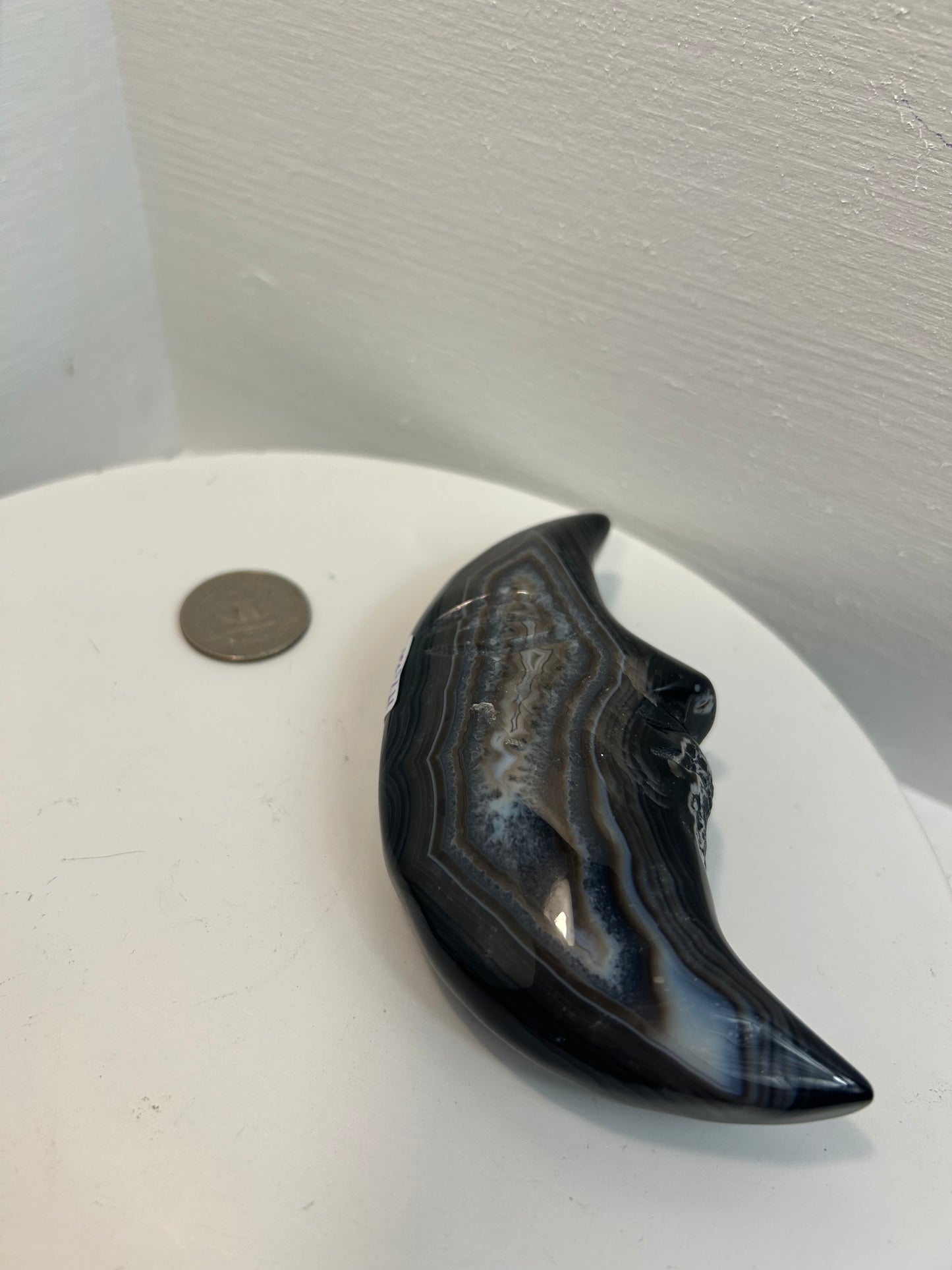 BLACK BANDED AGATE MOON-Protection, Balance, Introspection