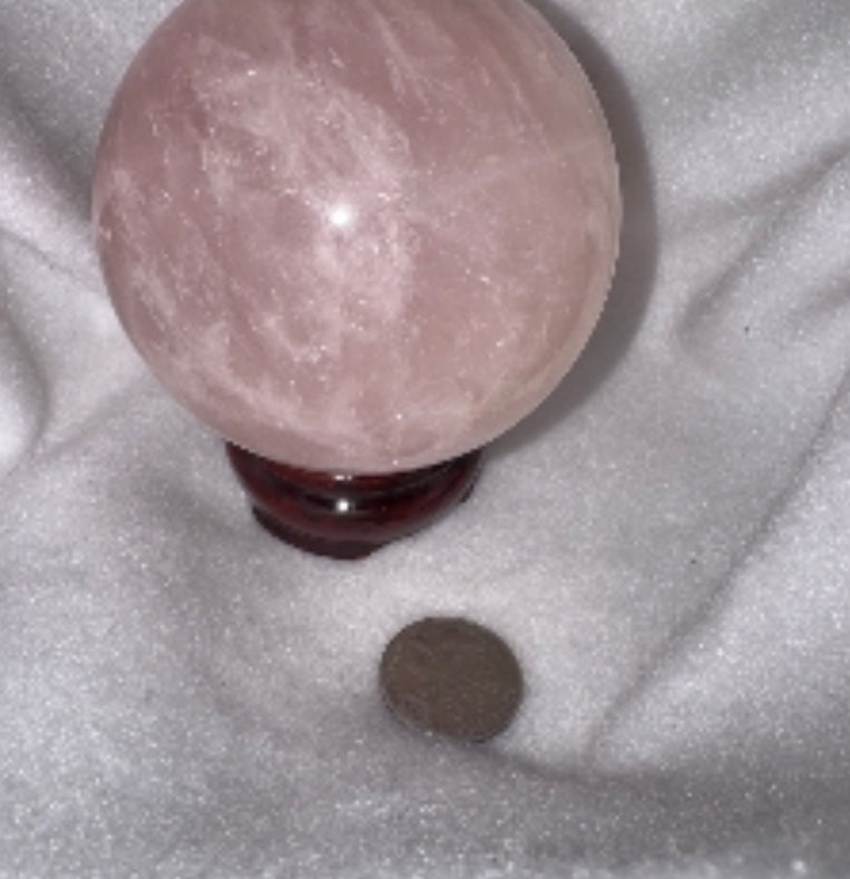 ROSE QUARTZ SPHERE-love, compassion, harmony