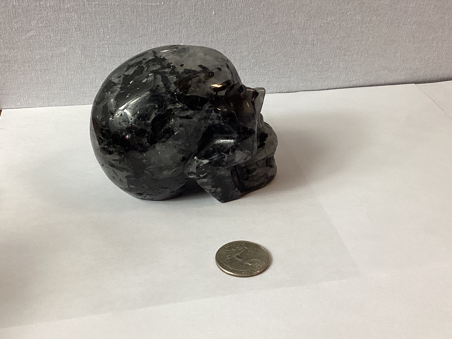 TOURMALINATED QUARTZ SKULL- Protection, Clarity, and Transformation