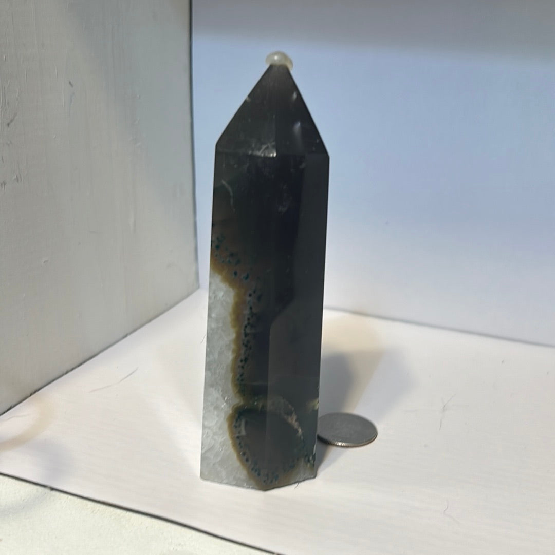 BANDED AGATE TOWER-stability, protection, balance