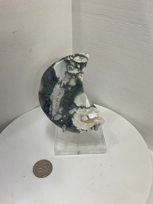 MOSS AGATE MOONS-Growth, Balance, Connection to Nature