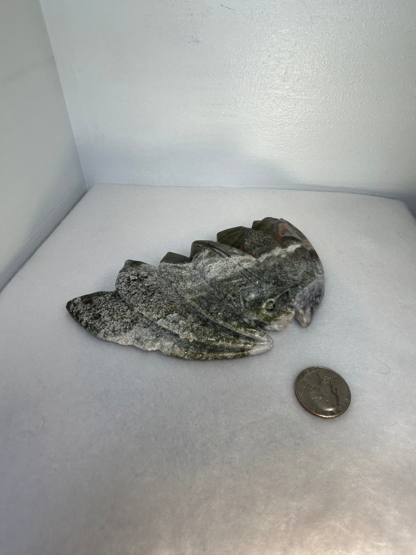 OCEAN JASPER BAT carving-inner peace, emotional healing, spiritual renewal