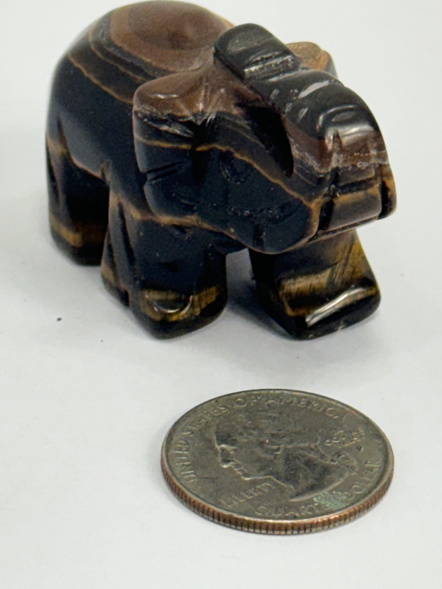 TIGERS EYE ELEPHANT-courage, strength, protection