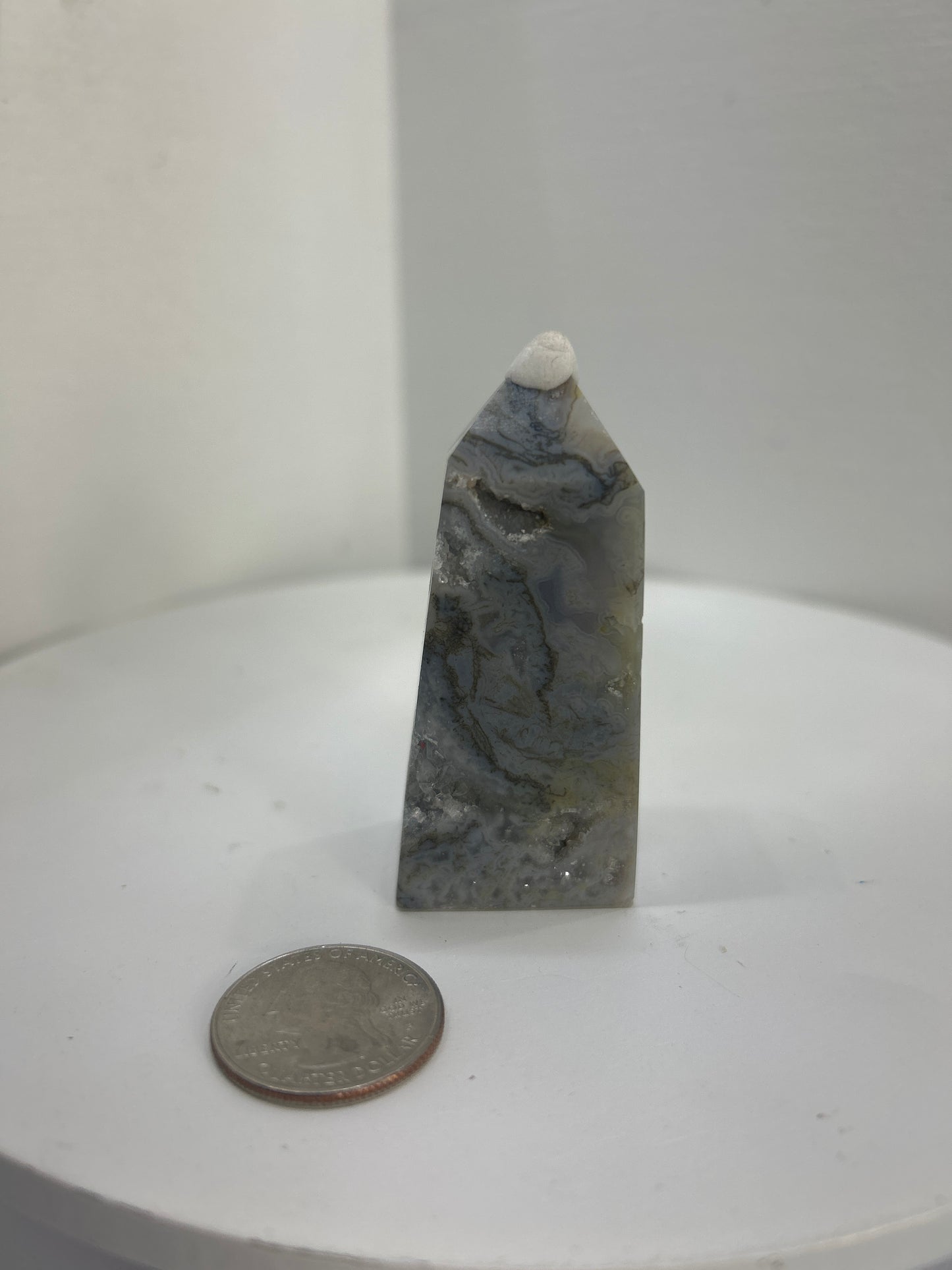 BLUE AND/OR BROWN MOSS AGATE TOWERS-Balance, Growth, Grounding