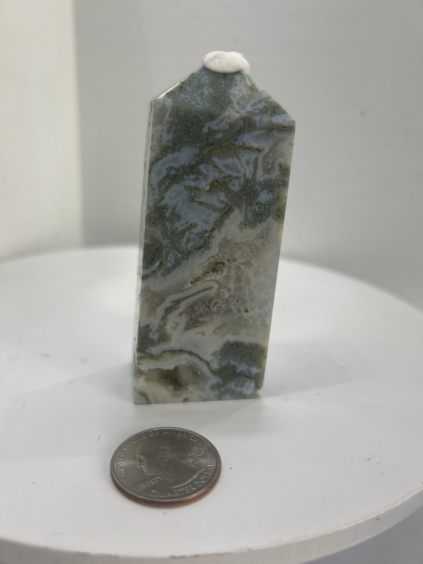 BLUE AND/OR BROWN MOSS AGATE TOWERS-Balance, Growth, Grounding