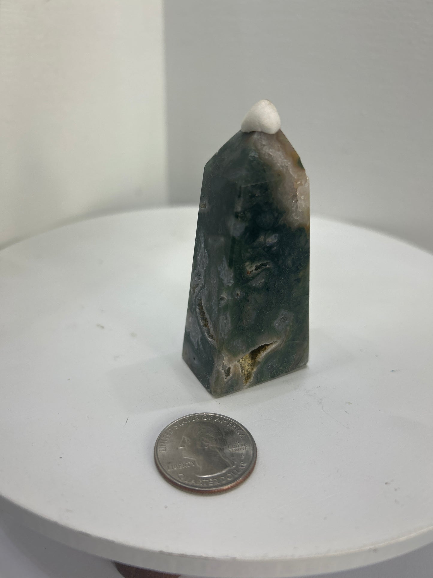 BLUE AND/OR BROWN MOSS AGATE TOWERS-Balance, Growth, Grounding
