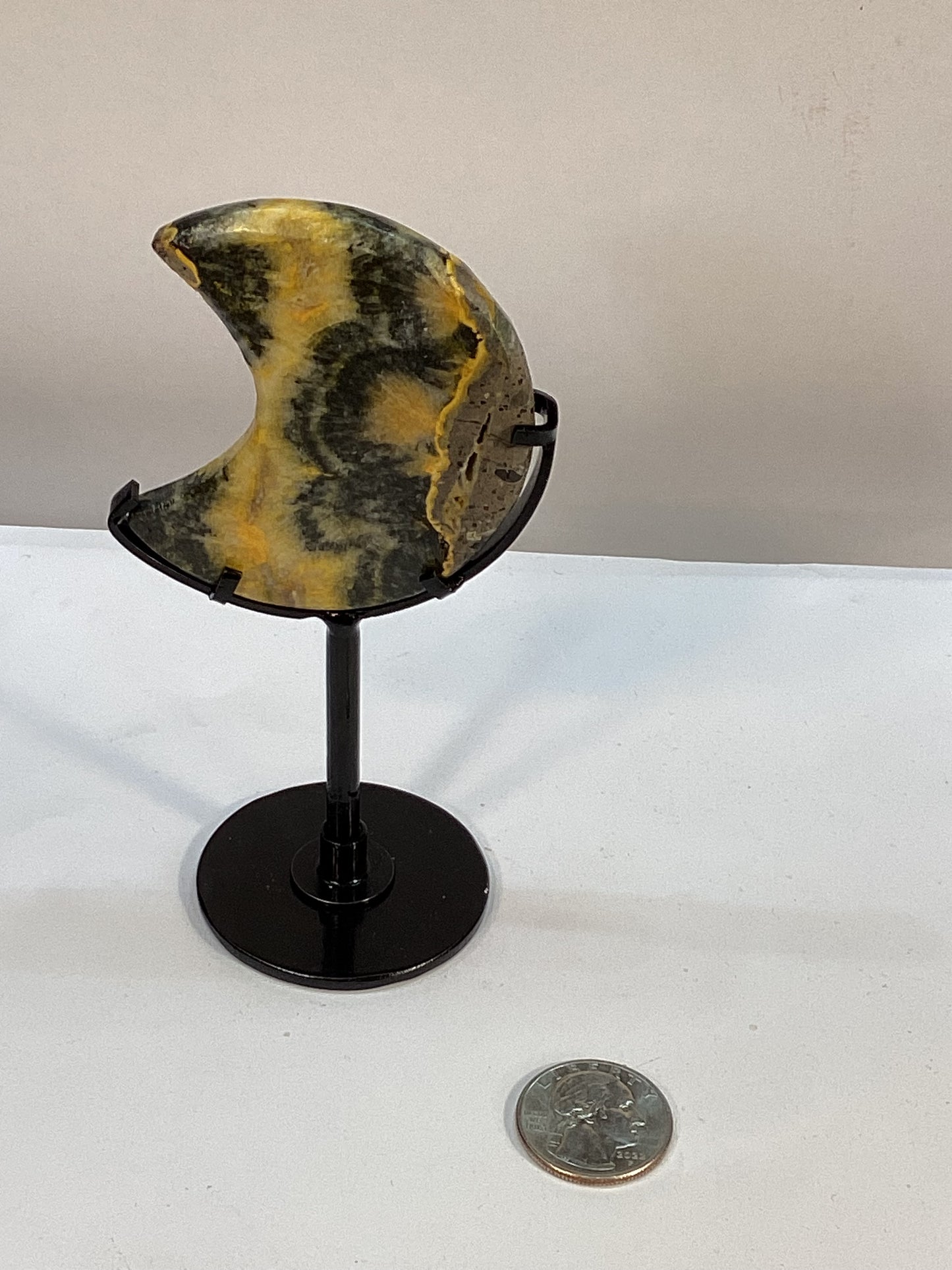 BUMBLE BEE JASPER MOON with stand-Creativity, Positivity, and Transformation