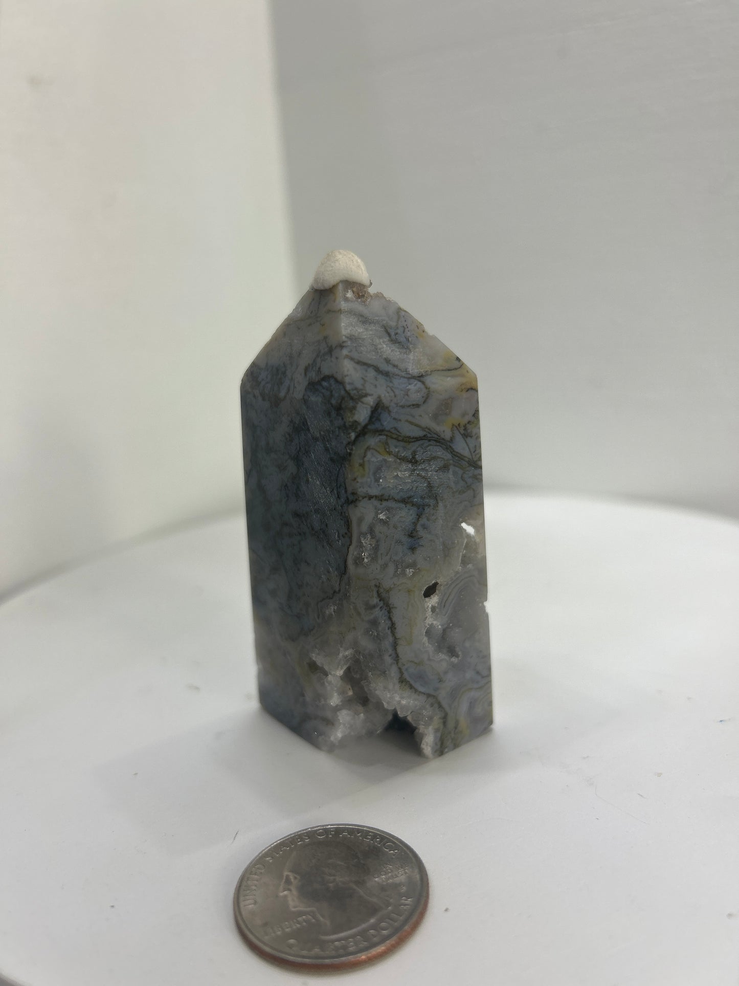 BLUE AND/OR BROWN MOSS AGATE TOWERS-Balance, Growth, Grounding