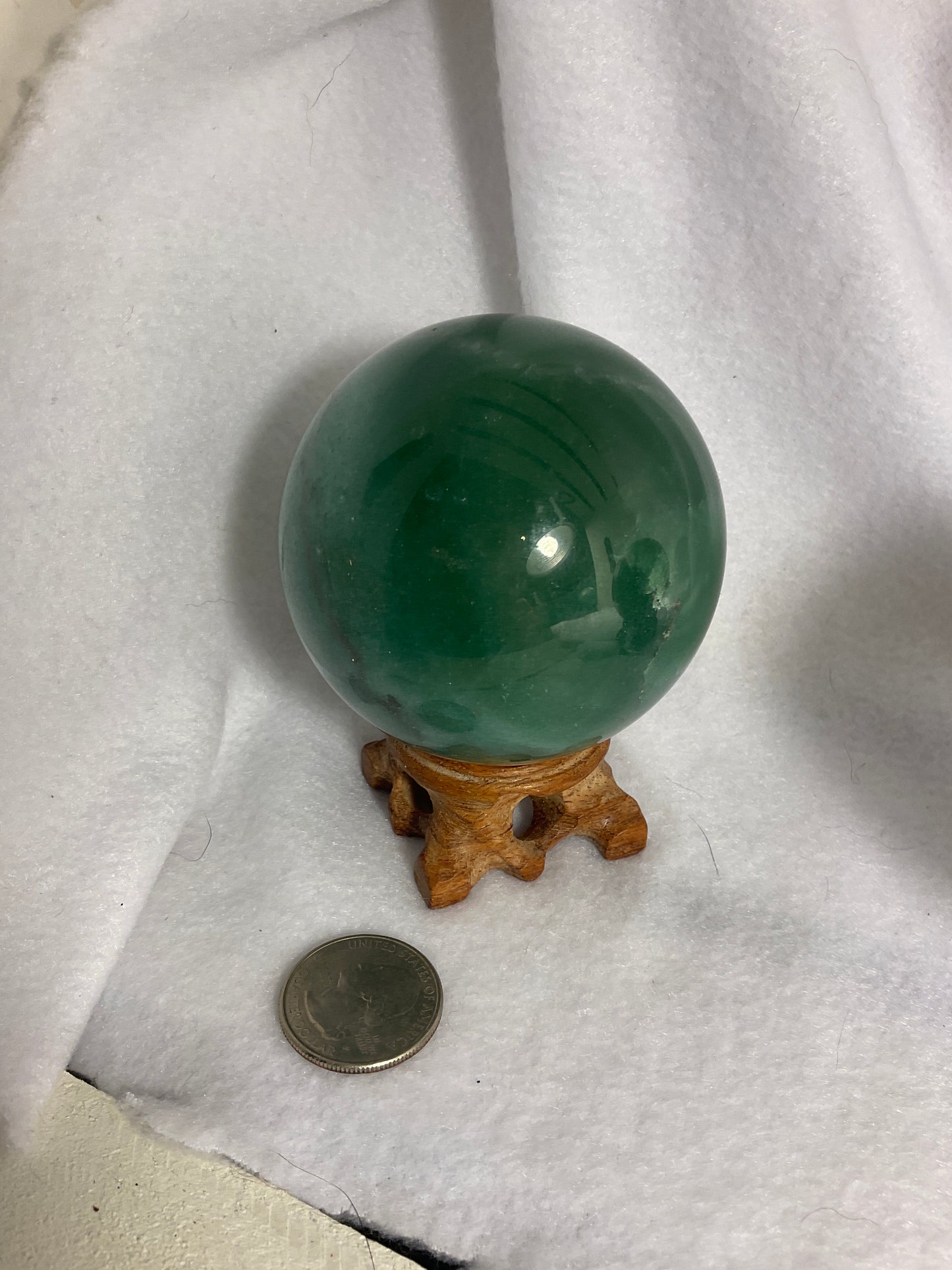 GREEN AVENTURINE SPHERE-prosperity, luck, emotional healing