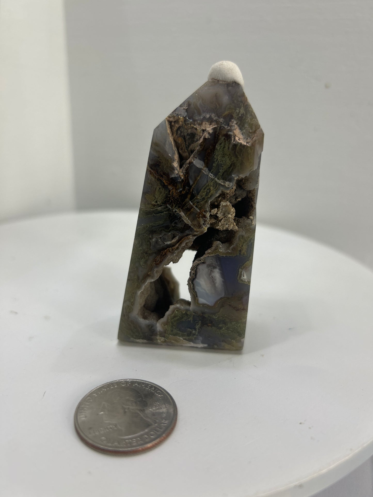 BLUE AND/OR BROWN MOSS AGATE TOWERS-Balance, Growth, Grounding