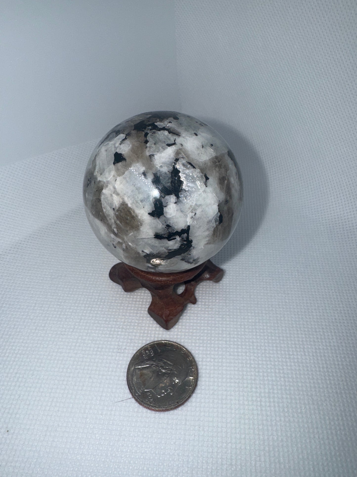RAINBOW MOONSTONE SPHERE-intuition, calming, clarity
