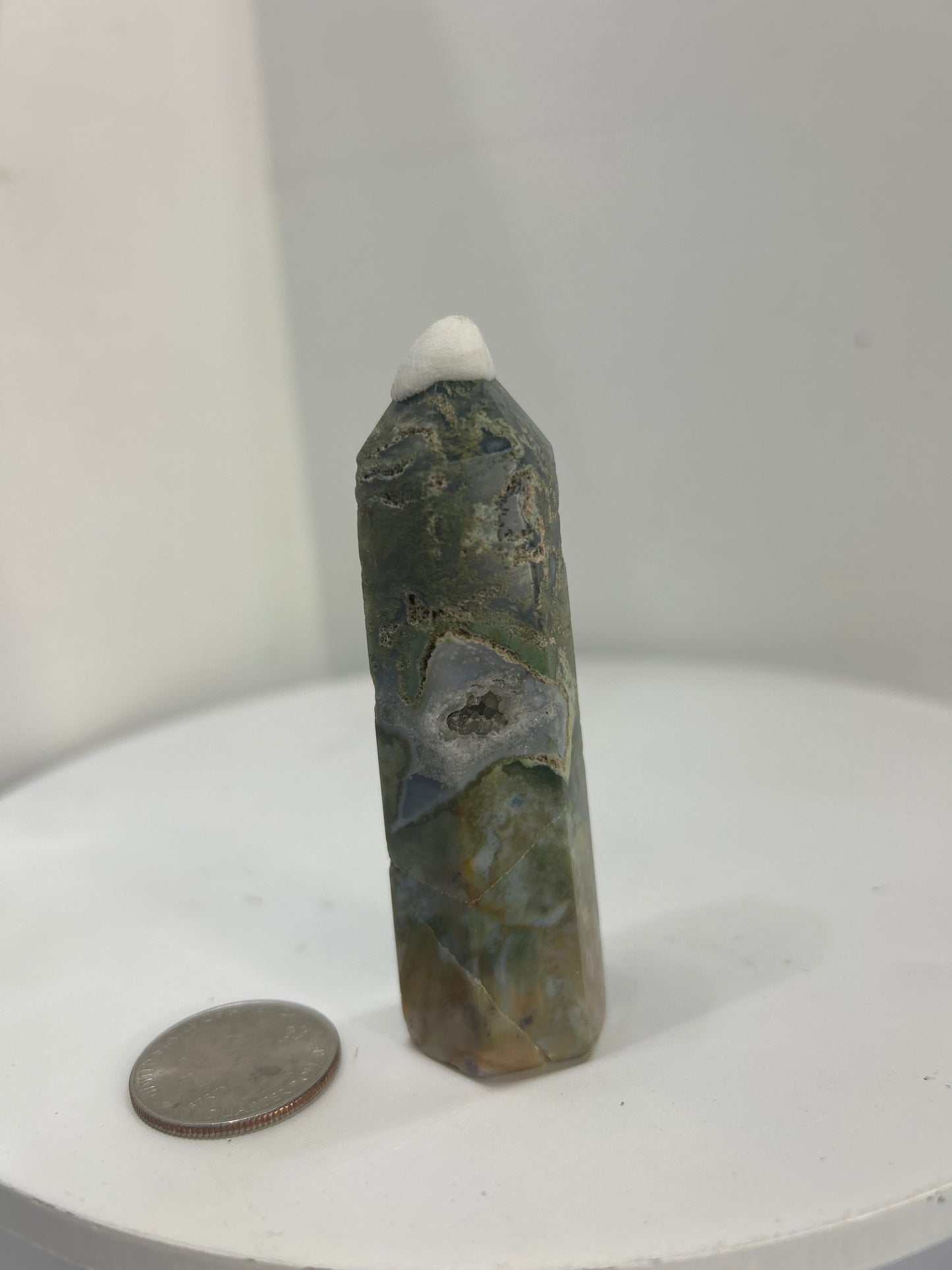 BLUE AND/OR BROWN MOSS AGATE TOWERS-Balance, Growth, Grounding