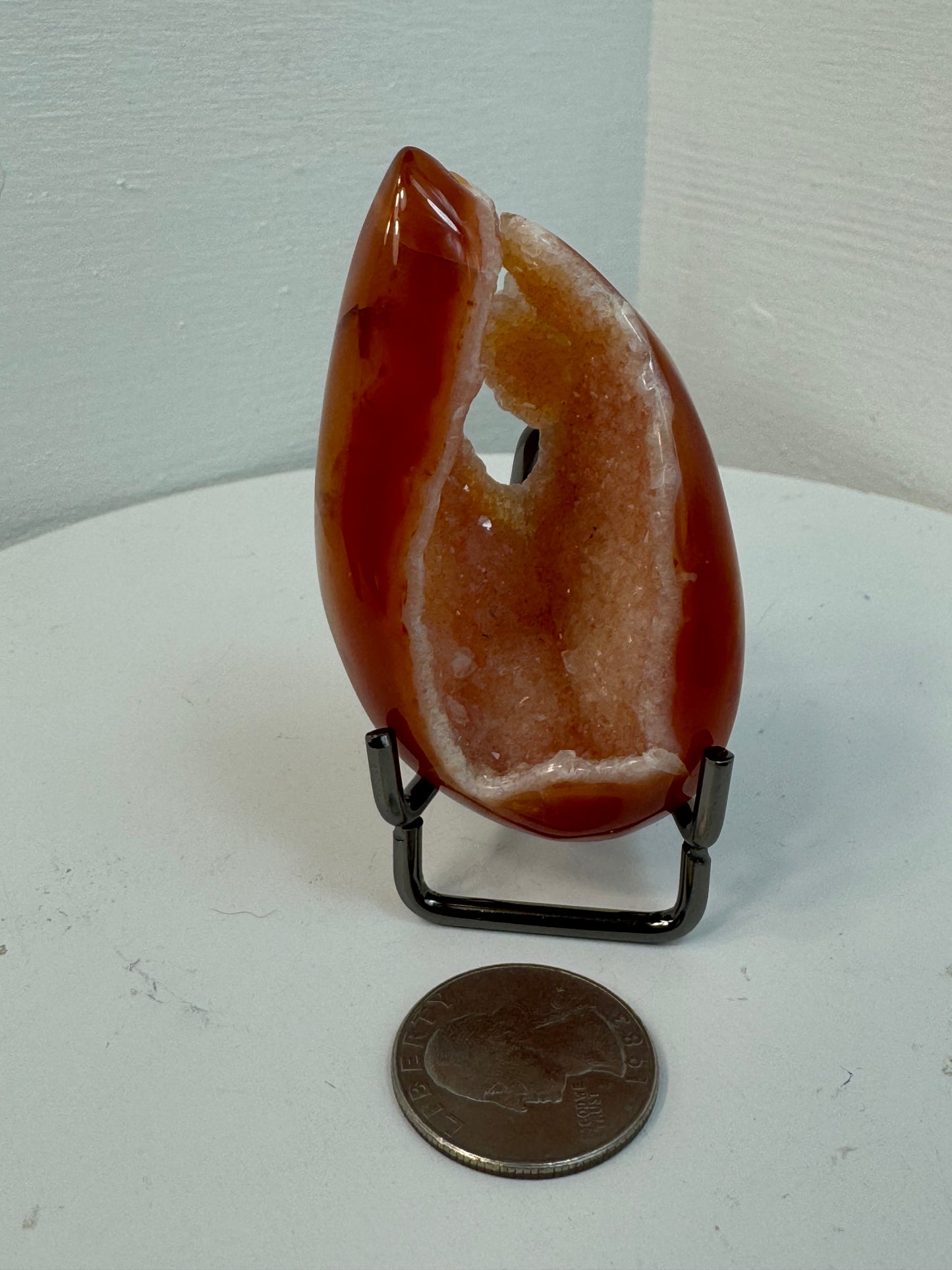 CARNELIAN DRUZY TEARDROP- Vitality, Creativity, Emotional Healing