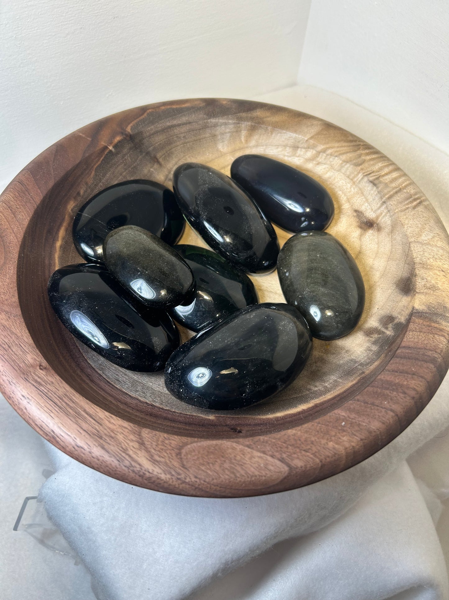 OBSIDIAN PALM STONE-growth, protection, transformation