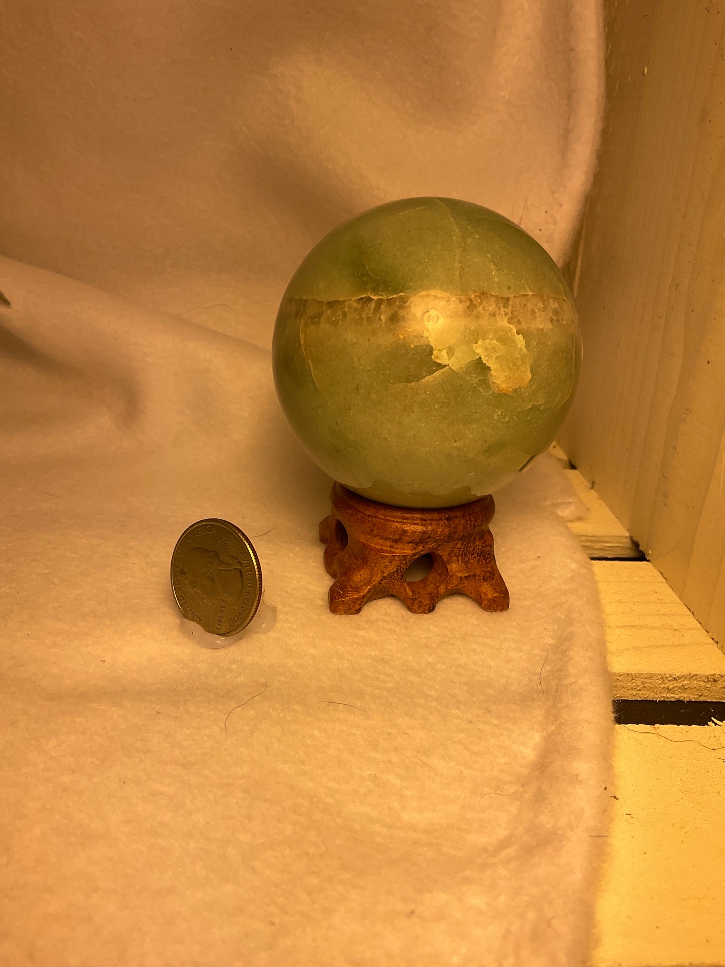 GREEN AVENTURINE SPHERE-prosperity, luck, emotional healing