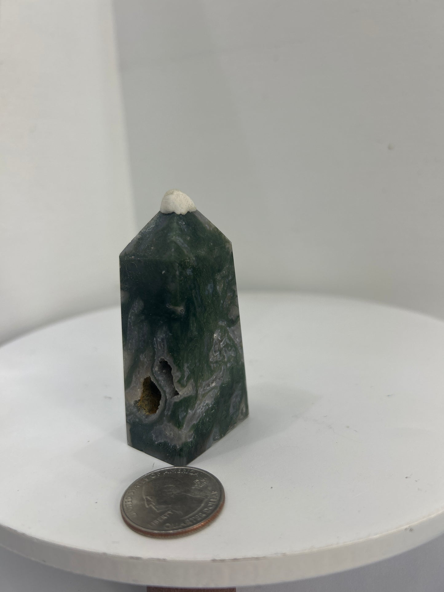 BLUE AND/OR BROWN MOSS AGATE TOWERS-Balance, Growth, Grounding