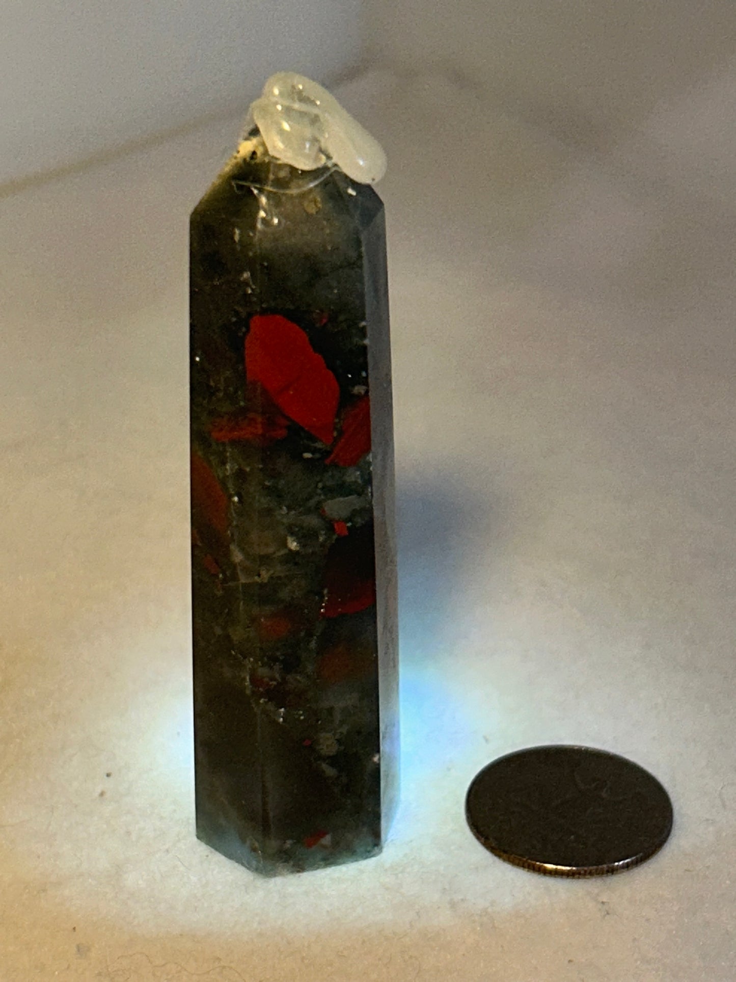 AFRICAN BLOODSTONE TOWER-abundance courage, protection