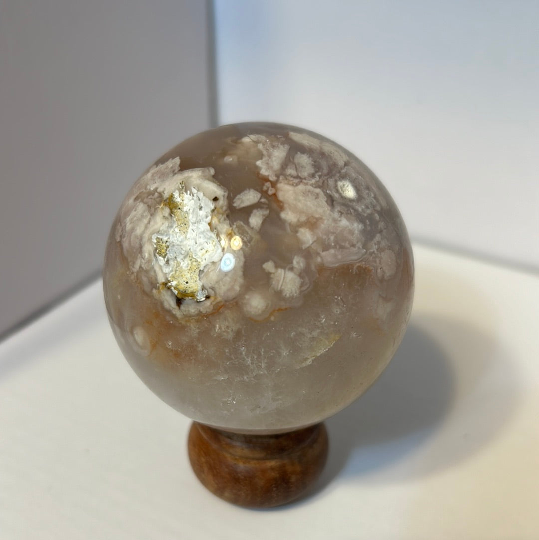 FLOWER AGATE SPHERE-growth, manifestation, and personal transformation