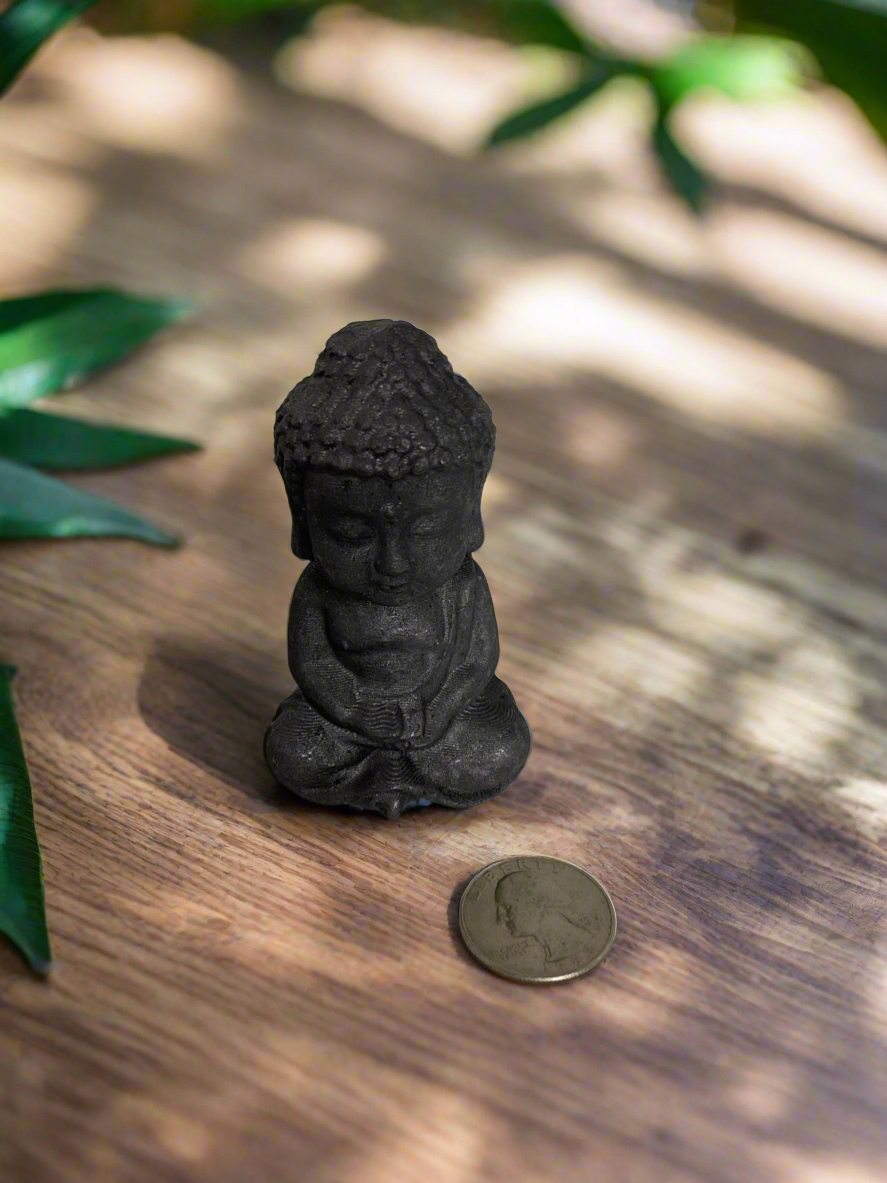 SHUNGITE BUDDHA CARVING- Protection, Healing, and Spiritual Balance