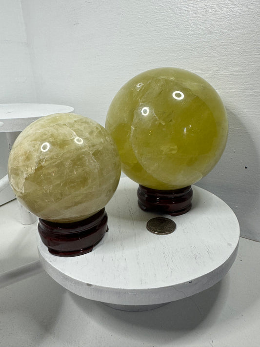 CITRINE spheres-abundance, prosperity, radiating warmth, joy, positivity