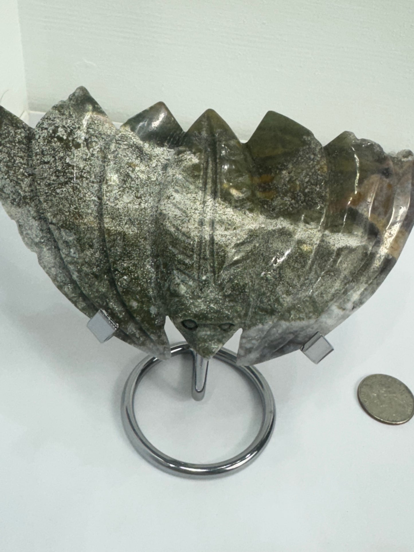 OCEAN JASPER BAT carving-inner peace, emotional healing, spiritual renewal