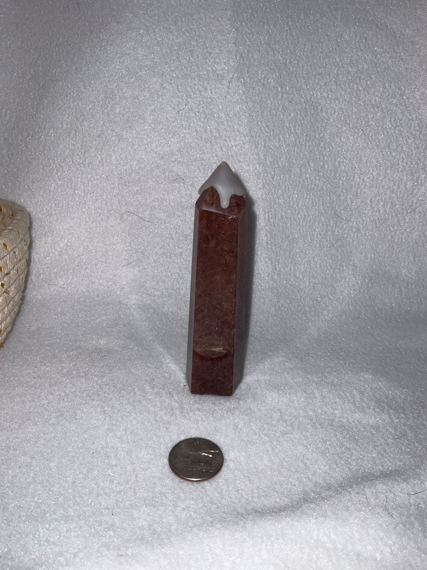 STRAWBERRY QUARTZ TOWER-passion, compassion, emotional healing