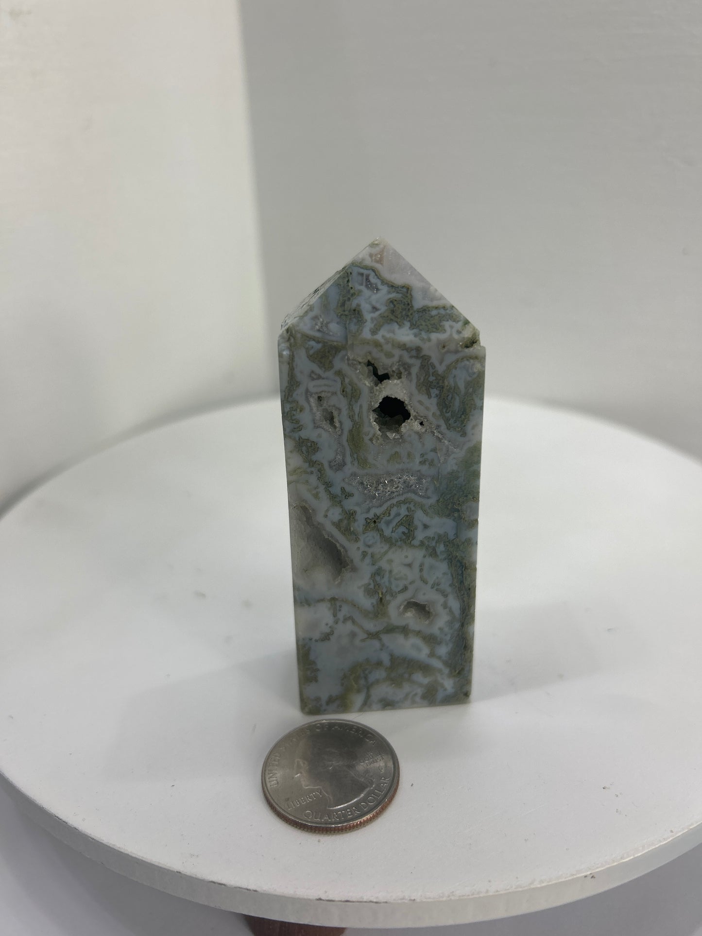 BLUE AND/OR BROWN MOSS AGATE TOWERS-Balance, Growth, Grounding