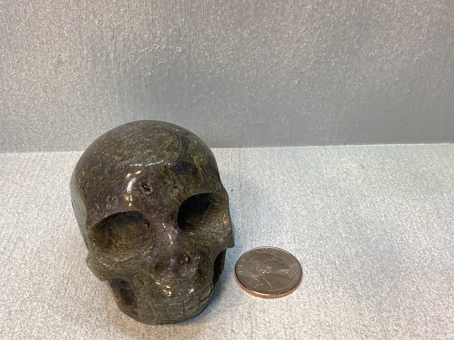 MOSS AGATE SKULL- abundance, growth, emotional healing