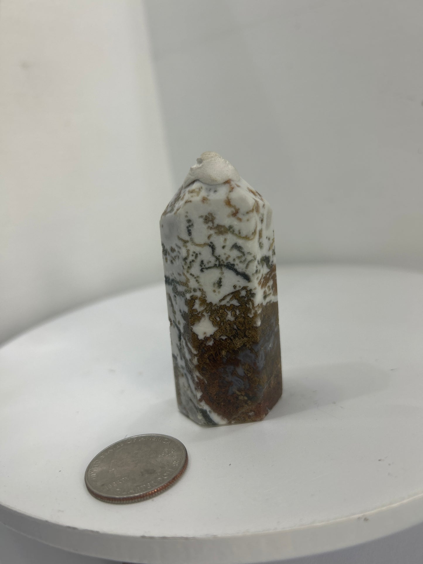 BLUE AND/OR BROWN MOSS AGATE TOWERS-Balance, Growth, Grounding