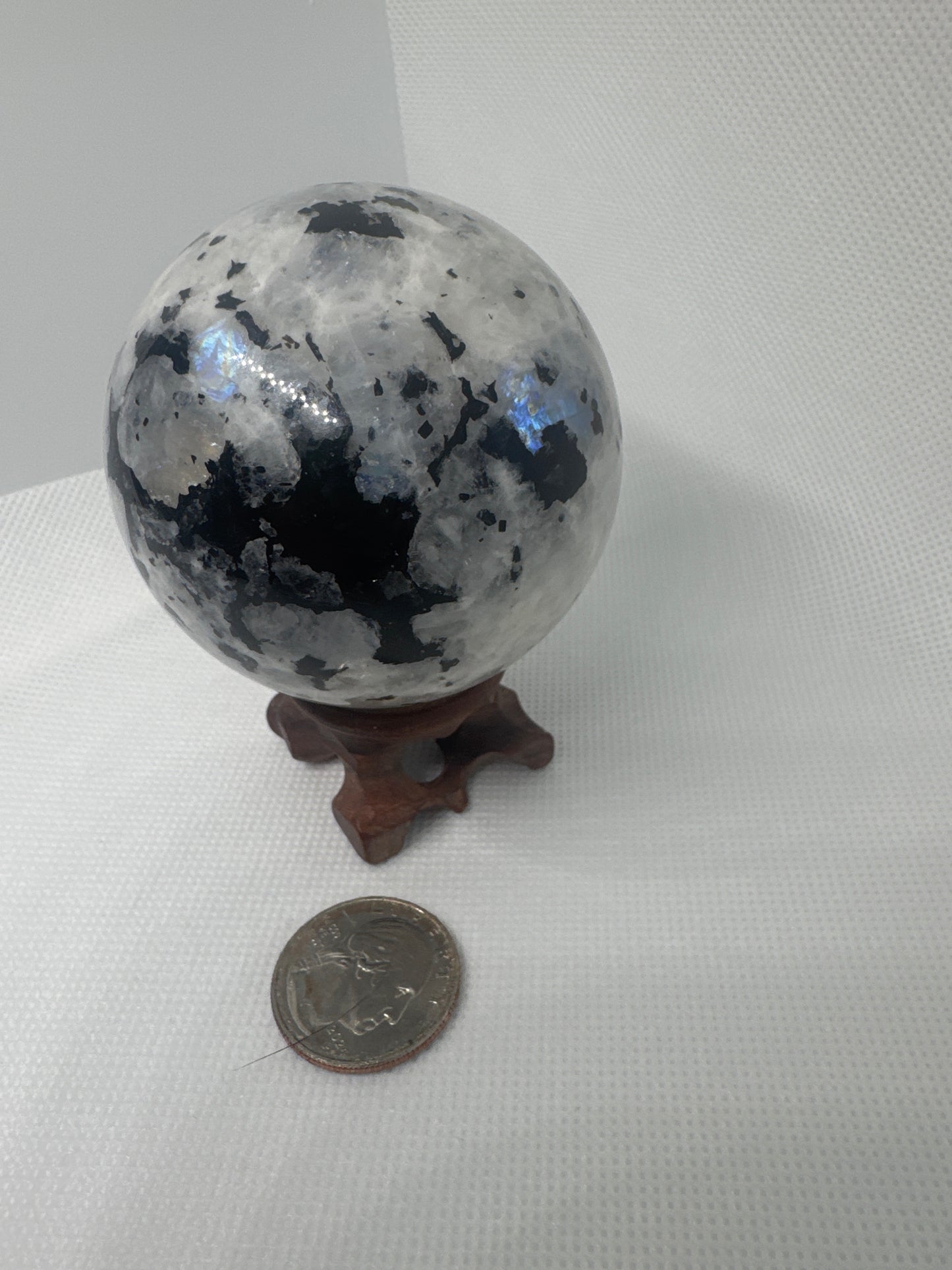 RAINBOW MOONSTONE SPHERE-intuition, calming, clarity