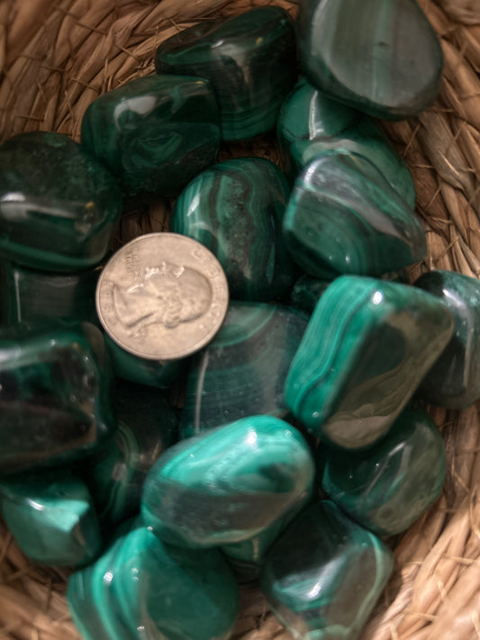 MALACHITE TUMBLES-Transformation, Protection, Heart Healing